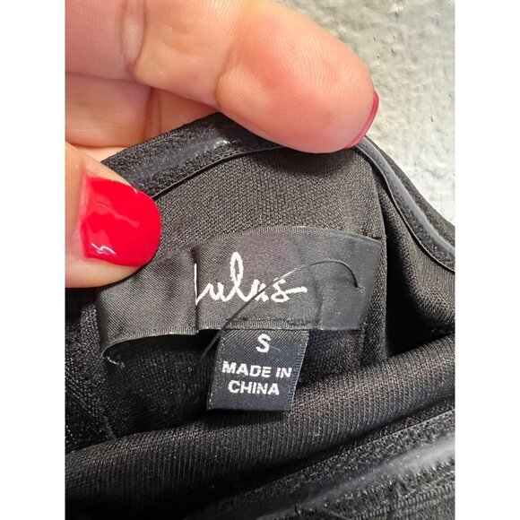 Lulus one shoulder Black Long Dress with front slit - Picture 4 of 9